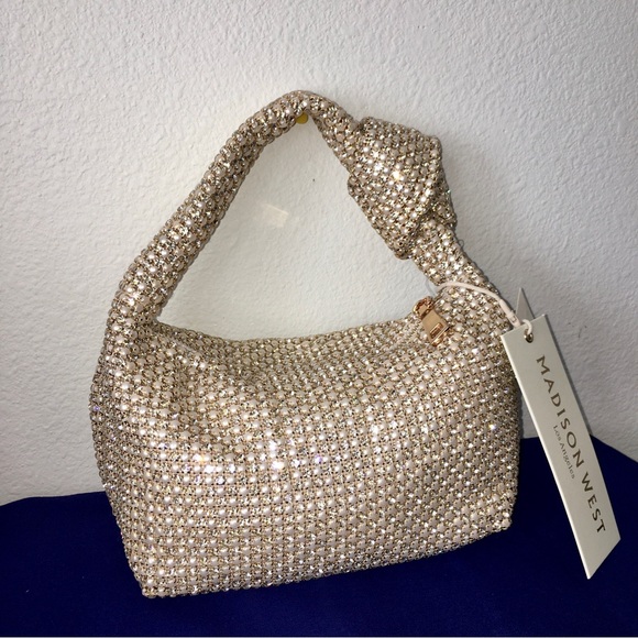 Madison West Crystal Pearl Knot Handbag - Picture 5 of 15